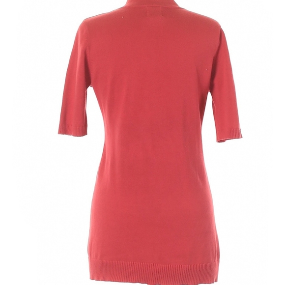 TABITHA Pink/Red Button Fitted 3/4 Sleeve Cardigan - Picture 2 of 11